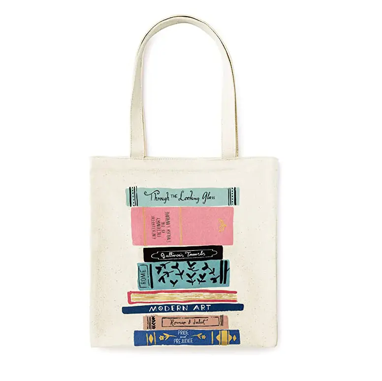 Özel logo estetik alışveriş çalışma seyahat plaj kitaplar polka dot tuval pamuk tote çanta üniversite için