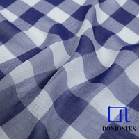 2025 nouveau Design 100% polyester écologique fil teint en mousseline de soie tissu Big Check pour les femmes robe et vêtements de nuit pour les filles