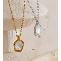 Collier pendentif en acier inoxydable JINYOU 8195, plaqué or, forme géométrique irrégulière, pour femmes