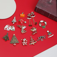 Broche en métal effet goutte d'eau, motif Bonhomme de neige de Noël INS, pour vêtements, accessoires, cadeau promotionnel, décoration de Noël, modèle