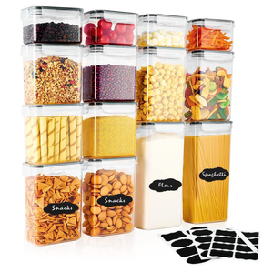 Boîtes de rangement de garde-manger sans BPA, bidons hermétiques en plastique sec pour cuisine <span class=keywords><strong>14</strong></span> paquets de récipients de stockage des aliments - Product Image 1