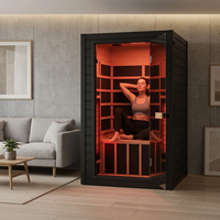 Sauna intérieur électrique traditionnel à infrarouge pour thérapie par la lumière rouge, avec fonction vapeur, pour usage domestique