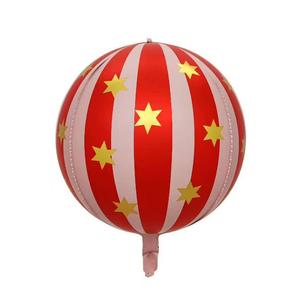 Ballons en feuille 4D mats rose à rayures étoilées avec nœud, 22 pouces, pour décorations <span class=keywords><strong>de</strong></span> fête, anniversaire, cirque, carnaval, Halloween, Noël - Product Image 4