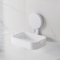 Support mural à ventouse pour savon en plastique, créatif et simple, avec égouttoir intégré pour salle de bain