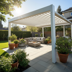 Pabellón con Sistema de Techo de Láminas de Aluminio Impermeable <span class=keywords><strong>Garraf</strong></span> Garden, Pérgola Bioclimática Eléctrica para Exteriores - Product Image 1