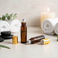 Botol Rollerball Kaca Coklat Kosong 10ml Custom Grosir dari Pabrik Chenlan untuk Parfum, Krim Mata, dan Isi Ulang Minyak Esensial