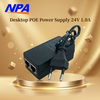 Injecteur PoE 12W pour commutateur Ethernet 24V 1.0A 10/100/1000Mbps, alimentation réseau de bureau, adaptateur PoE