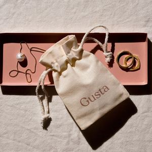 High Quality GOTS Certified Biodegradable Organic Cotton Jewelry Storage Pouch Customized Small <b>Dust</b> Pouches - Product Image 1