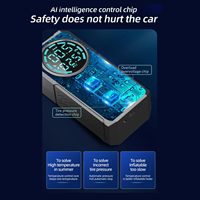 Pompe à air portable sans fil et filaire pour pneus de voiture Pompe à vélo à arrêt automatique 110 PSI avec gonfleur de pneu à lumière LED Compresseur d'air portable
