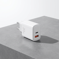 Chargeur mural rapide double port PD QC 20W blanc, chargeur multi-appareils pour téléphones iPhone et Android, prise standard européenne