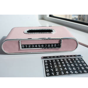 Boîte de rangement automatique pour <span class=keywords><strong>mouchoir</strong></span>, boîte à mouchoirs avec horloge et stationnement temporaire, boîte de mouchoirs de luxe, étui porte-serviettes de <span class=keywords><strong>voiture</strong></span> - Product Image 2