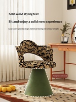 Tabouret de coiffeuse de style chinois avec dossier, chaise de maquillage pour chambre à coucher, chaise pétale haut de gamme de luxe léger, mobilier de maison