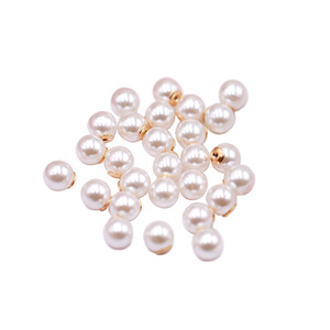 ไข่มุกเม็ดกลมสีขาวสำหรับทำต่างหู ชุบโลหะ 000602 - Product Image 5