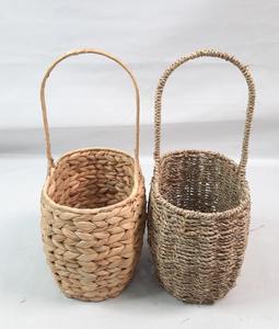 Maceta de mimbre de jacinto de agua hecha a mano, manijas de marco de jardín de hierro, buen precio para aplicación en el hogar, macetas - Product Image 6