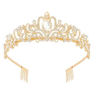 Diadema de corona de gran oferta con peines, accesorios elegantes para el cabello con diamantes de imitación para Boda nupcial fiesta de cumpleaños baile - Product Image 1