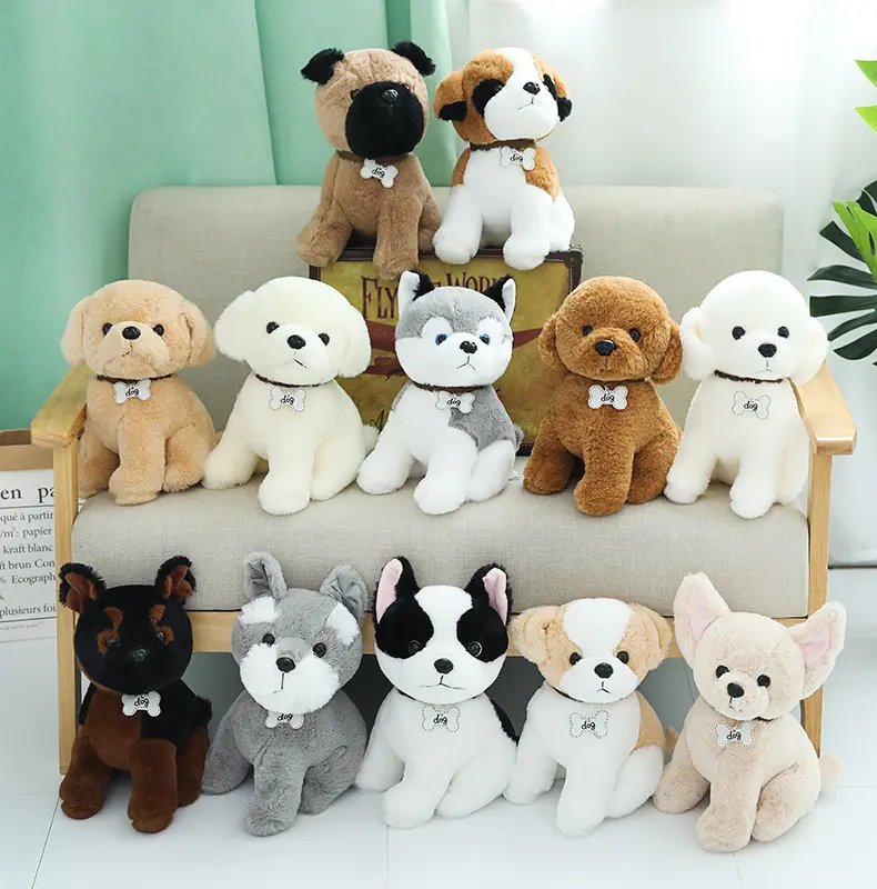 SongshanToys peluches grosir kawaii kustom boneka hewan mewah mewah boneka hewan pug Bulldog Husky mainan anjing mewah