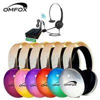 Headphone Wireless Silent Disco LED Glow Over-ear Laris Manis dengan ENC IPX3 Tahan Air Jangkauan 505M Latensi Rendah untuk Yoga Pilates