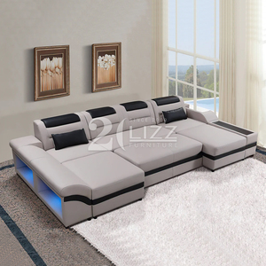 Divano Letto Sezionale a U in Pelle Venus Moderno 2026 con Luce LED e Contenitore - Ultimo Modello - Product Image 3