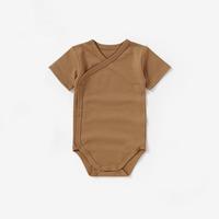 Combinaison bébé 100% coton pur, manches longues, fermeture à boutons pression, couleur unie, unisexe, vêtements d'été, body pour nouveau-né, tricoté, respirant