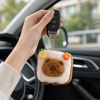 Porte-clés en peluche ours blanc doux de haute qualité Zaves, idéal pour le quotidien, cadeau de fête, pendentif de sac animal rembourré populaire et mignon