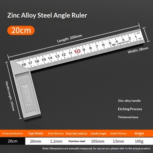 Righello ad Angolo Retto 90 Gradi Koravo in Acciaio Inox per Falegnameria con Base Larga a Forma di L - Product Image 4