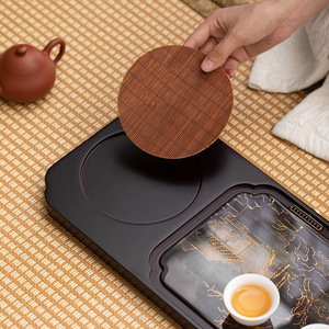 Bamboo Wood Color Changing <b>Tea</b> <b>Tray</b> Irregular Shape Landscape Painting Heat Resistant Kung Fu <b>Tea</b> Table Drainage <b>Tray</b> - Product Image 2