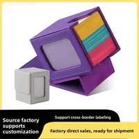 Boîte de rangement pour cartes Commander en cuir PU avec fenêtre de présentation, capacité de 100 cartes à double pochette, rangement TCG, logo personnalisé, vente en gros