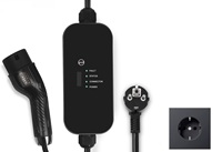 Cargador Portátil para Vehículos Eléctricos de 7KW CA, Fabricado en la UE y Reino Unido, con Cable de 5M Tipo 2, Corriente Ajustable de 8A-32A, Certificación IP65/IK10, CE y RoHS