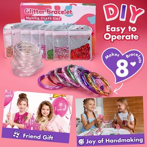 Kit per Creare Braccialetti Glitterati per Bambini, Set Artistici e Artigianali per Regali, Riempitivi per Sacchetti Regalo di Compleanno, Giocattoli, Kit Artigianale dell'Amicizia - Product Image 2