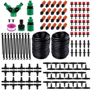 Kit d'irrigation goutte à goutte double 15m PVC ABS flexible, installation facile, système d'arrosage pour jardin et patio - Product Image 5