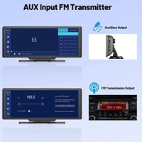 Écran portable sans fil CarPlay Podofo 10,26'' Android Auto, autoradio stéréo, moniteur de voiture avec caméra embarquée DVR + carte 64G OEM