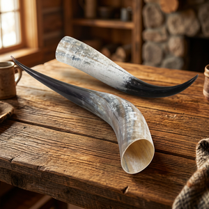Nueva Taza Vikinga Ecológica de Cuerno de Búfalo con Soporte y Asa, Hecha a Mano, Regalo de Graduación y Año Nuevo, Falak World Export - Product Image 1