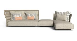 ชุดโซฟาหวายถักกรอบอะลูมิเนียมกันน้ำ ดีไซน์หรูหราทันสมัย สำหรับพื้นที่กลางแจ้ง ลานบ้าน และสวนพักผ่อน - Product Image 4