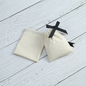 Bolsas de embalaje de joyería de lino y algodón con cordón, forma de sobre para almacenamiento de pendientes, venta al por mayor - Product Image 3