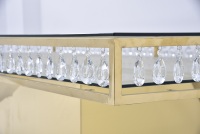Table rectangulaire de luxe en acier inoxydable avec décor en cristal Mobilier d'hôtel haut de gamme pour les repas Banquets de mariage Événements d'intérieur