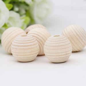 Natural Wood Spiral <b>Beads</b> 18-20mm Round Loose <b>Beads</b> For DIY Crafting Bulk Pack - Product Image 2