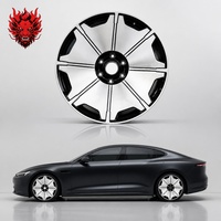 Jantes en alliage forgé monobloc, surface polie miroir, rainures noires de précision, multi-branches, usine de jantes de voiture OEM ODM personnalisées