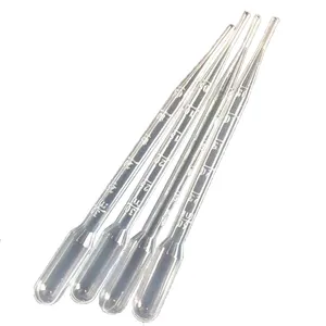 Laboratuvar sarf malzemeleri 3ml steril Transfer pipeti LDEP malzeme şeffaf pasteur pipetler