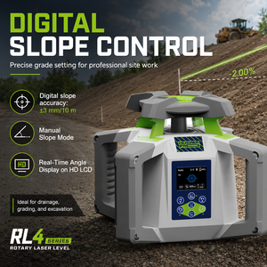 Niveau laser rotatif professionnel <span class=keywords><strong>Huepar</strong></span> Pro RL450HVG3-2S 400m avec double batterie au lithium, fonction de suivi automatique, inclinaison/anti-choc - Product Image 3