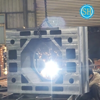 Pièce de support de roulement en acier sur mesure de grande taille, usinage CNC et services de soudage