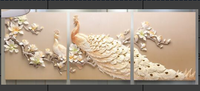 Pinsen — décoration murale en résine 3d, motif paon, nouveau Design 100% à la main, peinture artistique murale, pour maison et hôtel