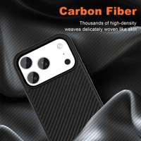 Soonleader-Coque de téléphone en TPU en fibre de carbone pour iPhone 17 Pro Max Plus 16 15, coque antichoc anti-chute