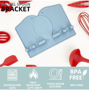 Heat-Resistant Silicone Spoon Rest and Holder New Kitchen Tool for <b>Soup</b> Drain Pad <b>Pot</b> Clips - Product Image 2