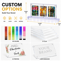 Présentoir de table en acrylique éclairé par LED pour 3 cartes, idéal pour cartes MTG et PSA gradées, pour collectionneurs et présentation de jeux