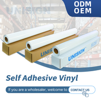 Rouleau de vinyle autocollant imprimable UNISIGN avec papier de support double PE, matériau autocollant en PVC pour impression éco-solvant, UV et latex