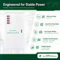 Stabilisateur de tension triphasé standard 50 kVA, régulateur automatique pour l'amélioration de la qualité de l'énergie urbaine et rurale