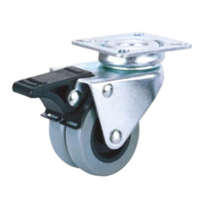 Roulettes industrielles à double roue très vendues, roulettes pivotantes en nylon de qualité supérieure avec frein - Product Image 3