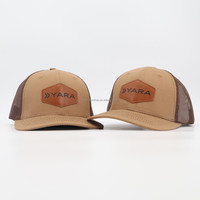 Gorra Trucker Richardson 112 con Parche de Cuero Bordado Personalizado FC, Gorra Snapback de Malla Lisa, Gorra de Béisbol Tipo Dad, Gorras Deportivas