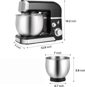 Batidora de Cocina Profesional de 1300W y 5L, Color Negro Mate, la Más Vendida, Batidora de Pedestal Eléctrica con Tazón Mezclador, Robot de Cocina - Product Image 2