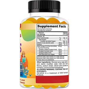 Suplemen Minyak Ikan Omega 3 <span class=keywords><strong>DHA</strong></span> Multivitamin Anak, Omega 3 6 9 <span class=keywords><strong>DHA</strong></span> Gummies untuk Anak, 60 Gummies (Ready Stock) - Product Image 2